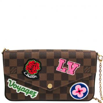 Pre Owned Louis Vuitton Damier Ebene Canvas Pochette Felice GM Bag