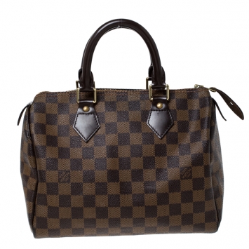 Pre Owned Louis Vuitton Damier Ebene Canvas Speedy 25 Bag