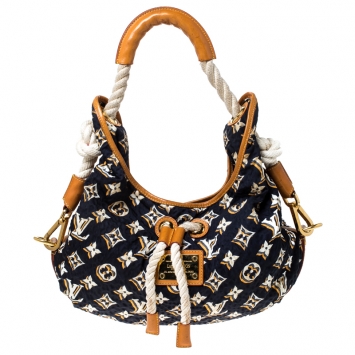 Pre Owned Louis Vuitton Navy Blue Monogram Limited Edition Bulles MM Bag