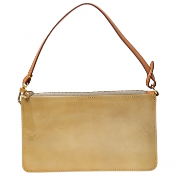 Pre Owned Louis Vuitton Mango/Dark Yellow Monogram Vernis Lexington Pochette Bag