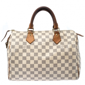 Pre Owned Louis Vuitton Damier Azur Canvas Speedy 30 Bag