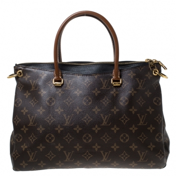 Pre Owned Louis Vuitton Black Monogram Canvas Pallas Bag