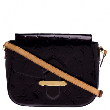 Pre Owned Louis Vuitton Rouge Fauviste Monogram Vernis Bellflower GM Bag