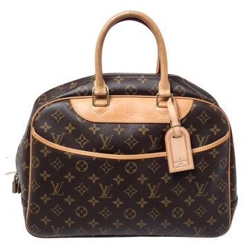 Pre Owned Louis Vuitton Brown Monogram Canvas Deauville Bag