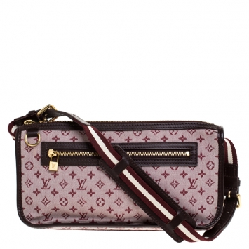Pre Owned Louis Vuitton Cerise Monogram Mini Lin Kathleen Pochette Bag                             