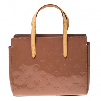 Pre Owned Louis Vuitton Rose Velours Monogram Vernis Catalina BB Bag