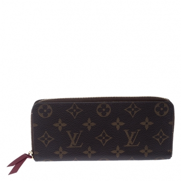 Pre Owned Louis Vuitton Monogram Canvas Portefeiulle Clemence Zip Around Wallet
