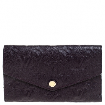 Pre Owned Louis Vuitton Grenat Empreinte Leather Curieuse Wallet