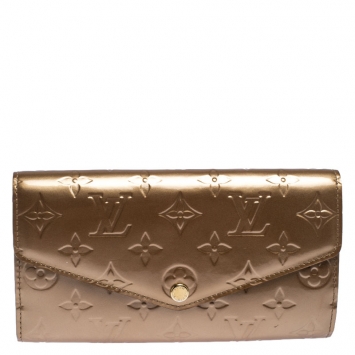Pre Owned Louis Vuitton Noisette Monogram Vernis Sarah NM3 Wallet