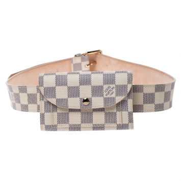 Pre Owned Louis Vuitton Damier Azur Pochette Solo Belt Bag