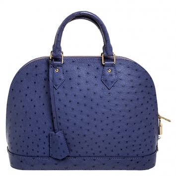 Pre Owned Louis Vuitton Celeste Ostrich Alma PM Bag