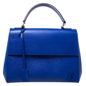 Pre Owned Louis Vuitton Electric Blue Epi Leather Cluny MM