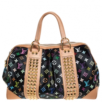 Pre Owned Louis Vuitton Black Multicolore Monogram Canvas Courtney GM Bag