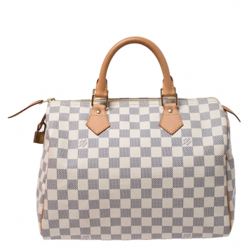 Pre Owned Louis Vuitton Damier Azur Canvas Speedy 30 Bag