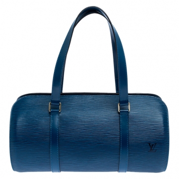 Pre Owned Louis Vuitton Toledo Blue Epi Leather Soufflot Bag
