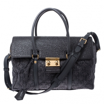 Pre Owned Louis Vuitton Navy Blue Gris Monogram Limited Edition Volupte Beaute Bag