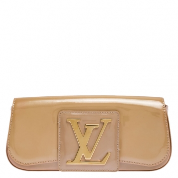 Pre Owned Louis Vuitton Rose Florentine Vernis Sobe Clutch