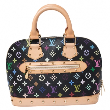 Pre Owned Louis Vuitton Black Multicolore Monogram Canvas Alma PM Bag