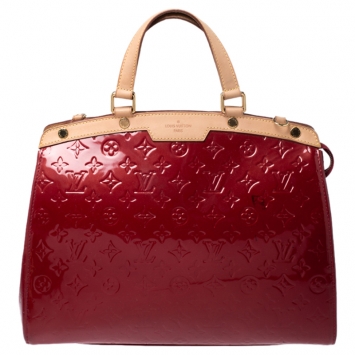 Pre Owned Louis Vuitton Pomme D’amour Monogram Vernis Brea GM Bag