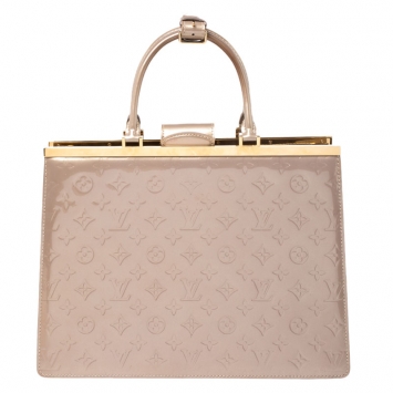 Pre Owned Louis Vuitton Beige Poudre Monogram Vernis Deesse GM Bag