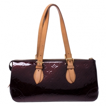Pre Owned Louis Vuitton Amarante Monogram Vernis Rosewood Avenue Bag