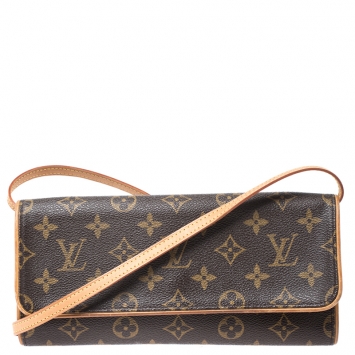 Pre Owned Louis Vuitton Monogram Canvas Twin Pochette GM Bag