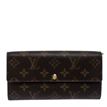 Pre Owned Louis Vuitton Monogram Canvas Sarah Continental Wallet 