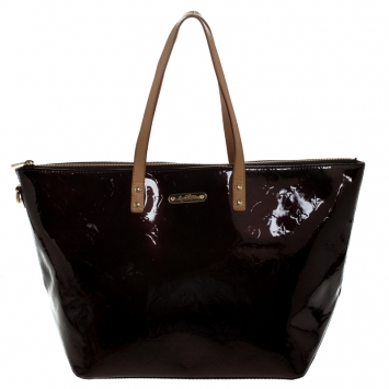 Pre Owned Louis Vuitton Amarante Monogram Vernis Bellevue GM Bag
