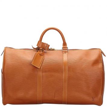 Pre Owned Louis Vuitton Brown Epi Leather Keepall 50 Bag