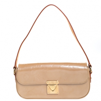 Pre Owned Louis Vuitton Noisette Monogram Vernis Malibu Street Clutch Bag