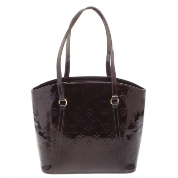 Pre Owned Louis Vuitton Amarante Monogram Vernis Avalon MM Bag