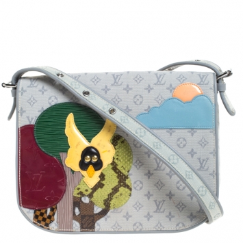 Pre Owned Louis Vuitton Grey Monogram Limited Edition Patchwork Conte de Fees Musette Bag