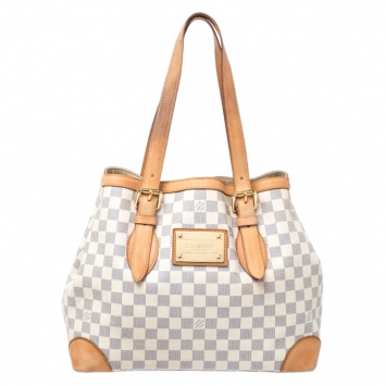 Pre Owned Louis Vuitton Damier Azur Canvas Hampstead MM Bag