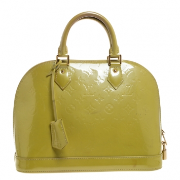 Pre Owned Louis Vuitton Vert Impression Monogram Vernis Leather Alma PM Bag