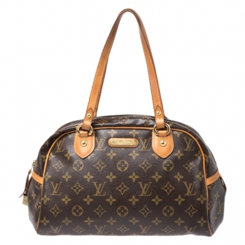 Pre Owned Louis Vuitton Monogram Canvas and Leather Montorgueil PM Bag