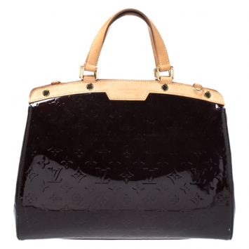 Pre Owned Louis Vuitton Amarante Monogram Vernis Brea GM Bag