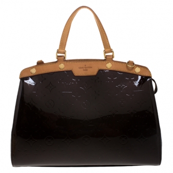 Pre Owned Louis Vuitton Amarante Monogram Vernis Brea MM Bag