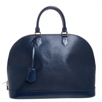 Pre Owned Louis Vuitton Indigo Epi Leather Alma GM Bag 
