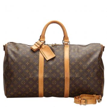 Pre Owned Louis Vuitton Monogram Canvas Keepall Bandouliere 50 Bag