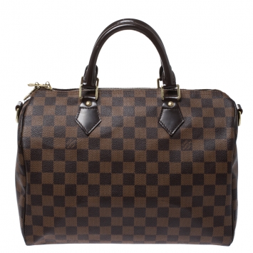 Pre Owned Louis Vuitton Damier Ebene Canvas Bandouliere Speedy 30