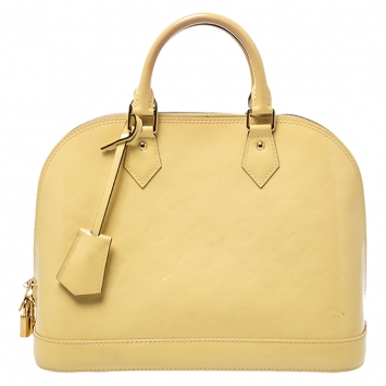 Pre Owned Louis Vuitton Vert Impression Monogram Vernis Leather Alma PM Bag