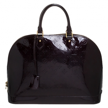 Pre Owned Louis Vuitton Amarante Monogram Vernis Alma GM Bag