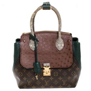 Pre Owned Louis Vuitton Green Exotique Monogram Limited Edition Majestueux PM Bag
