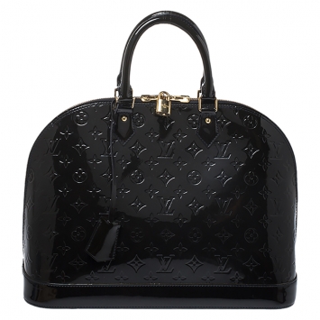 Pre Owned Louis Vuitton Terre D’Ombre Monogram Vernis Alma GM Bag