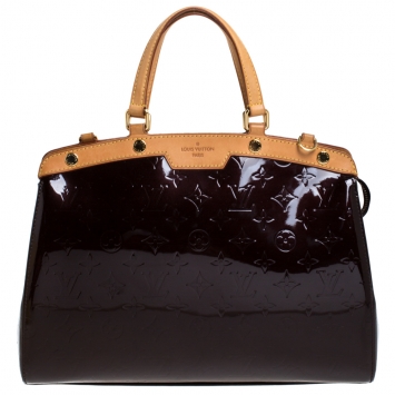 Pre Owned Louis Vuitton Amarante Monogram Vernis Brea MM Bag