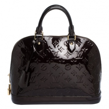 Pre Owned Louis Vuitton Amarante Monogram Vernis Leather Alma PM Bag
