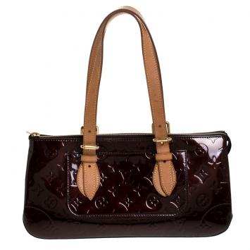 Pre Owned Louis Vuitton Rouge Fauviste Monogram Vernis Rosewood Avenue Bag
