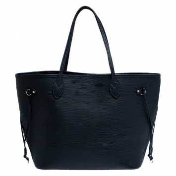Pre Owned Louis Vuitton Blue Marine Epi Leather Neverfull MM Bag 