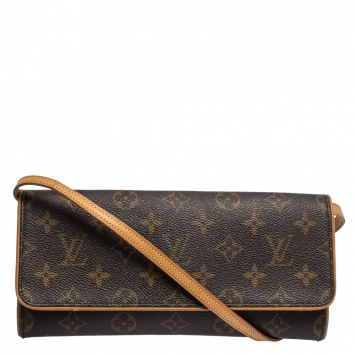 Pre Owned Louis Vuitton Monogram Canvas Twin Pochette GM Bag