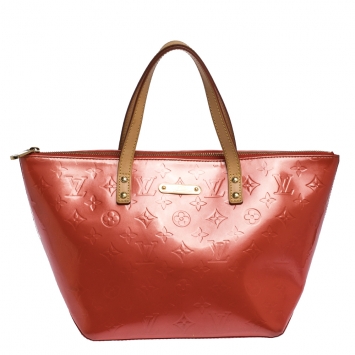 Pre Owned Louis Vuitton Orange Sunset Monogram Vernis Bellevue PM Bag